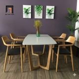  Bàn ăn 4 ghế ngồi 20-BAG4-Cibolo bàn sơn trắng cho chung cư 
