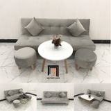  Ghế sofa giường thông minh xám vải nhung GBL1 giá rẻ xám trắng 