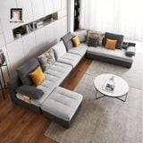  Bộ ghế sofa chữ U vải nỉ 4m x 2m5 x 1m6 UT102 Linsy vải nỉ đẹp 