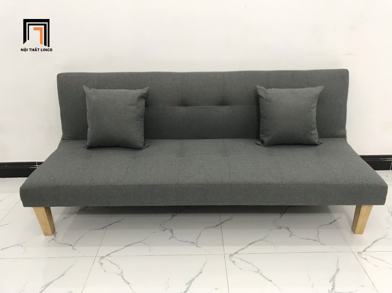  Bộ ghế sofa giường đa năng GBL1 xám lông chuột dài 1m7 