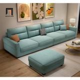  Set ghế sofa vải nỉ xám trắng BHQ51 Bynum dài 3m phòng khách 