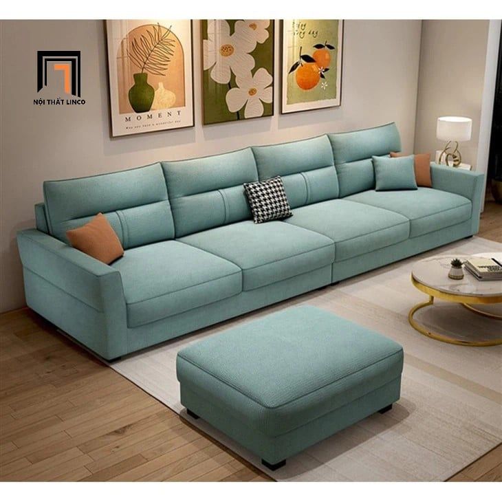  Set ghế sofa vải nỉ xám trắng BHQ51 Bynum dài 3m phòng khách 