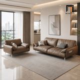  Bộ ghế sofa da giả cao cấp KT133 Alos phòng khách chung cư 