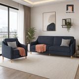  Sofa chung cư KT189 Jasper vải bố xám đen đẹp tinh tế 