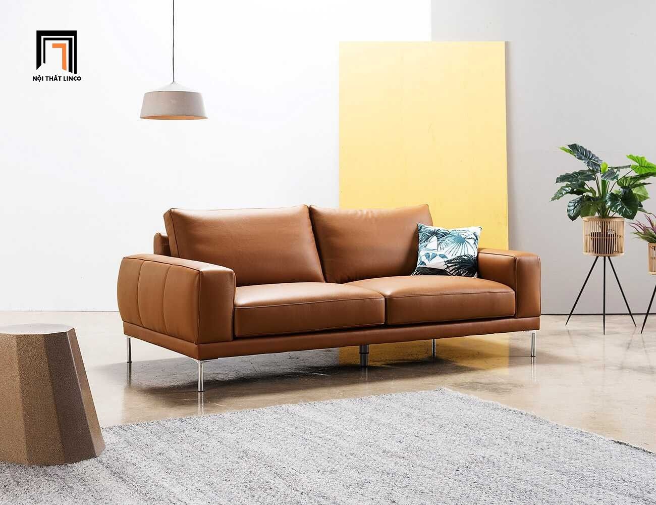  Sofa băng 2m da giả màu nâu BHQ40 Palmas căn hộ chung cư 