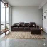  Bộ ghế sofa góc L da nâu đậm GT275 Bruin 3m x 1m6 sang trọng 