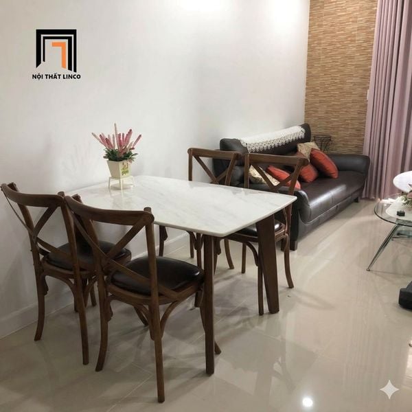 bộ bàn ăn 1m2 4 ghế gỗ