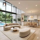  Sofa băng cong đẹp 2m6 BHQ94 Scaffe cho sảnh chờ vải nỉ mềm 