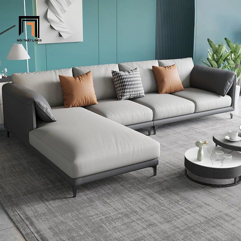  Bộ ghế sofa góc L da chống mực GT281 Lesca 2m4 x 1m6 giá rẻ 