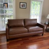  Ghế sofa băng da giả nâu đậm BT10 Maron dài 1m9 nhỏ gọn 