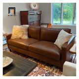  Ghế sofa băng da giả nâu đậm BT10 Maron dài 1m9 nhỏ gọn 