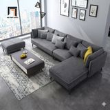  Bộ ghế sofa góc L GT21 Grace 3m1 x 1m6 chạy viền trắng đẹp 