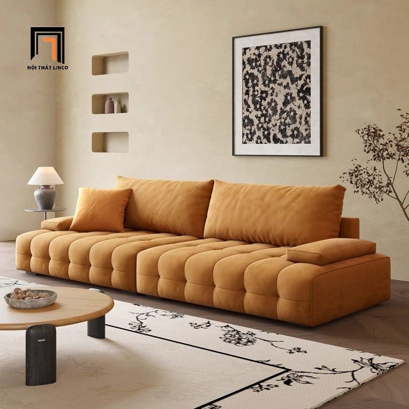  Ghế sofa văng 2m4 sang trọng BHQ5 Rawson giật lún vải nhung 
