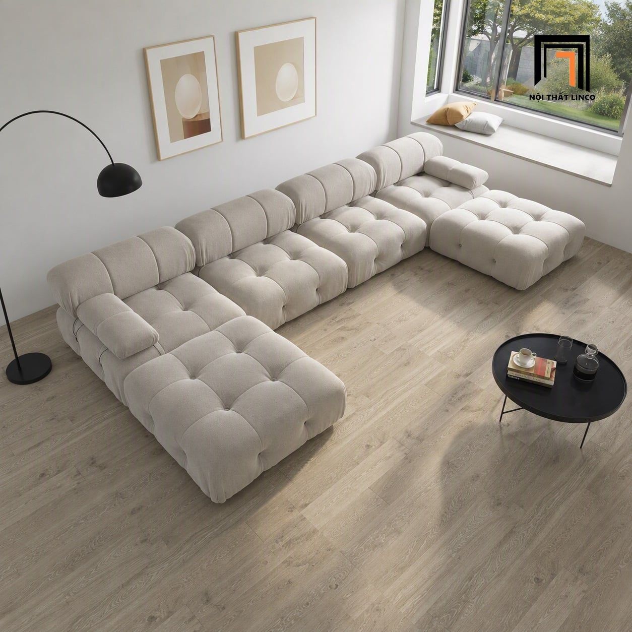  Bộ sofa chữ U UT52 Neuvy 2m64 thiết kế sang trọng cho phòng khách 