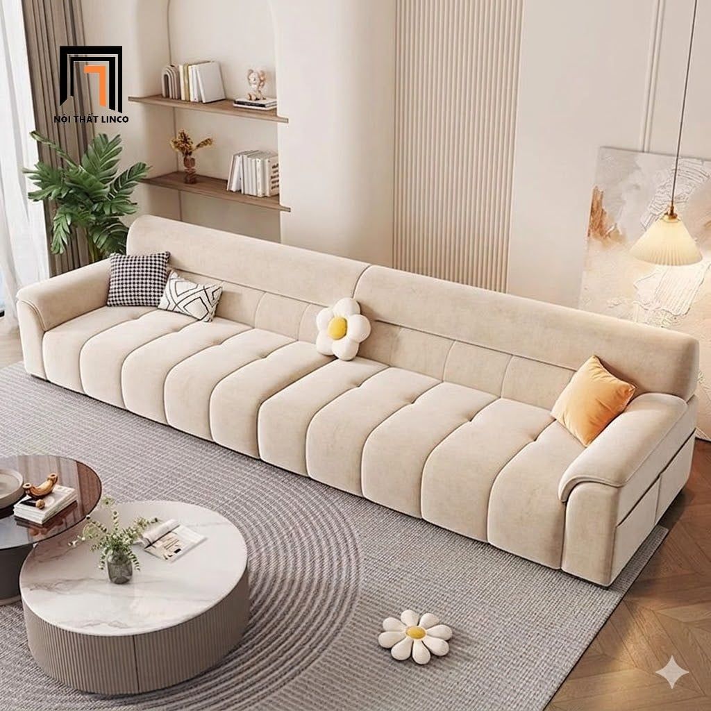  Sofa văng 2m6 cho sảnh chờ BHQ72 Palmeto vải nhung màu be 