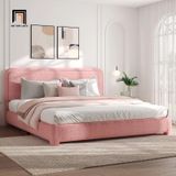  Giường ngủ vải nỉ màu hồng GN89 Mistam xinh xắn cho gia đình 