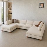  Bộ sofa U vải nỉ UT75 Tuxedo dài 3m rộng 1m9 màu be sang trọng 