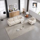  Set ghế sofa nỉ màu trắng kem KT137 Cedar kiểu dáng sang trọng 