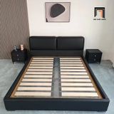  Giường ngủ da công nghiệp màu đen GN98 Fiskes cho chung cư 
