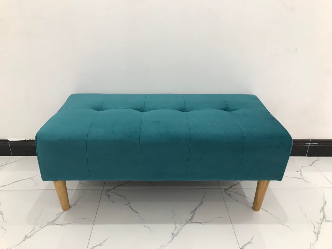  Sofa đôn chữ nhật giá rẻ 1m x 50 xanh lá vải nhung 