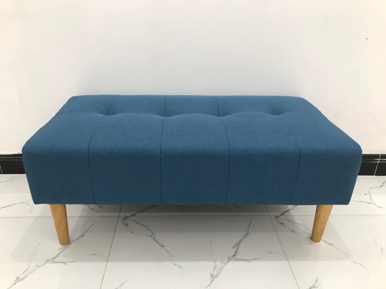  Ghế đôn sofa xanh dương vải nỉ 1m x 50 cho phòng ngủ 