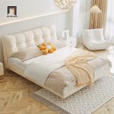  Giường ngủ vải nỉ mềm GN82 Sangro 1m6 x 2m màu be kem 