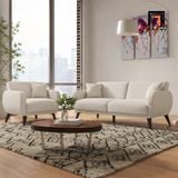  Bộ sofa KT192 Sofox vải nhung trắng kem đẹp tinh tế 