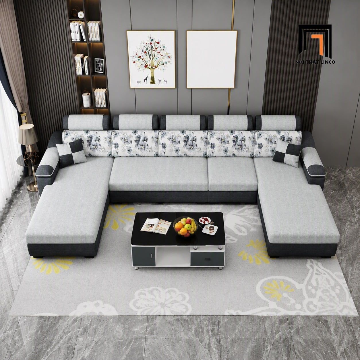  Bộ sofa U hiện đại UT88 Beaver 3m3 thiết kế sang trọng 