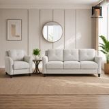  Sofa phòng khách KT195 Lourdez màu xám trắng hiện đại 