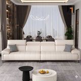  Ghế sofa băng da xám trắng BHQ81 Lauren 2m6 cho phòng khách 