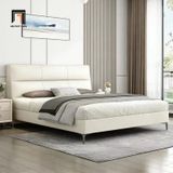  Giường ngủ sang trọng 1m6 GN95 Dundee da giả màu xám ghi 