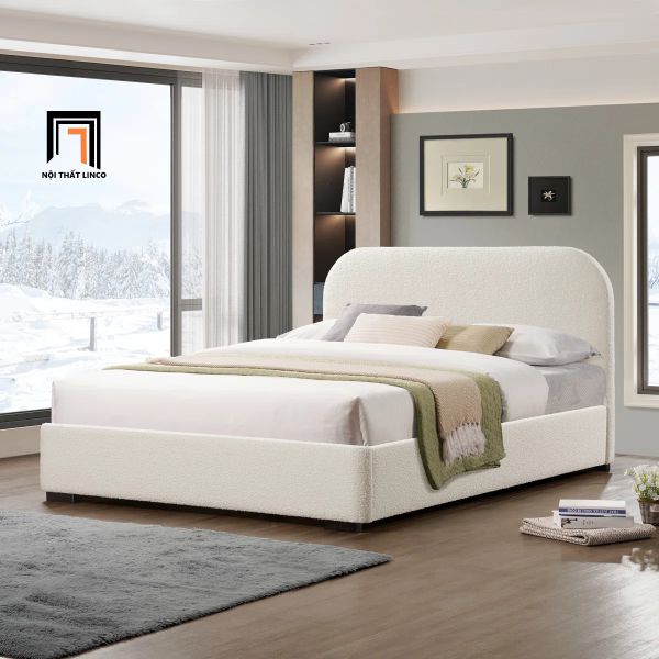 giường ngủ vải lông cừu