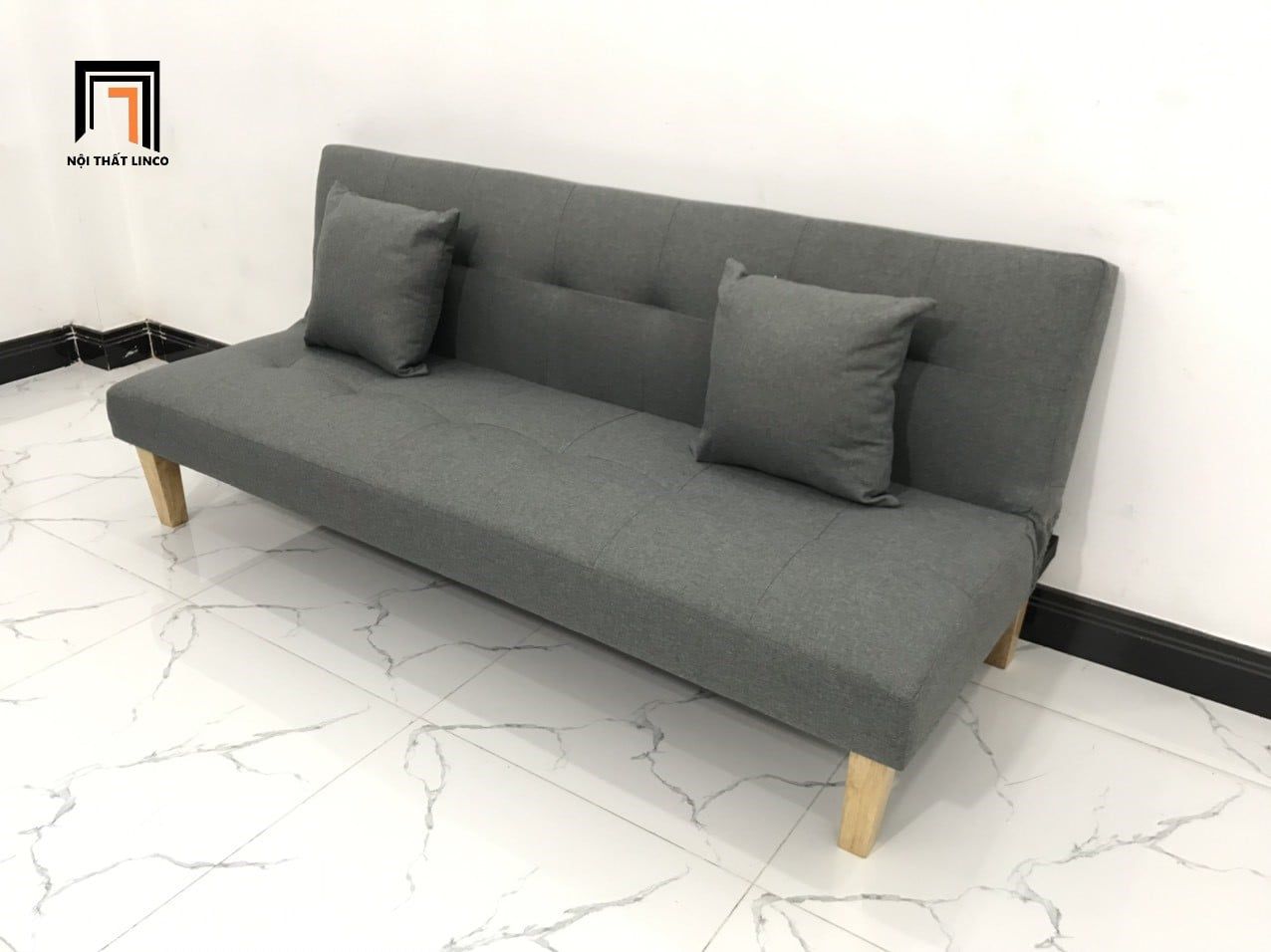  Bộ ghế sofa giường đa năng GBL1 xám lông chuột dài 1m7 