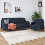  Sofa chung cư KT189 Jasper vải bố xám đen đẹp tinh tế 
