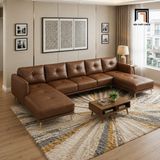  Ghế sofa U UT70 Foia dài 3m1 màu nâu đậm thiết kế tinh tế 