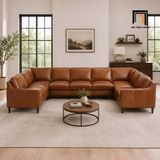  Sofa U cao cấp UT91 Abbot dài 3m4 bọc da sang trọng 