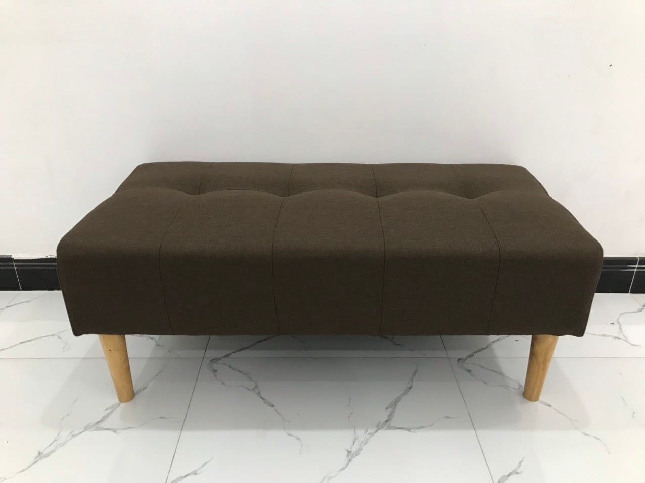  Ghế đôn sofa giá rẻ 1m x 50 màu nâu đậm vải bố 