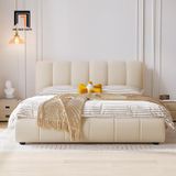  Giường ngủ bọc da sang trọng GN94 Cazavil màu be đẹp 1m6 