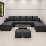  Sofa chữ U UT87 Blacky dài 3m2 màu xám đậm giá tốt 