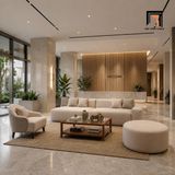  Sofa phòng khách KT160 Lorne vải xám trắng sang trọng 