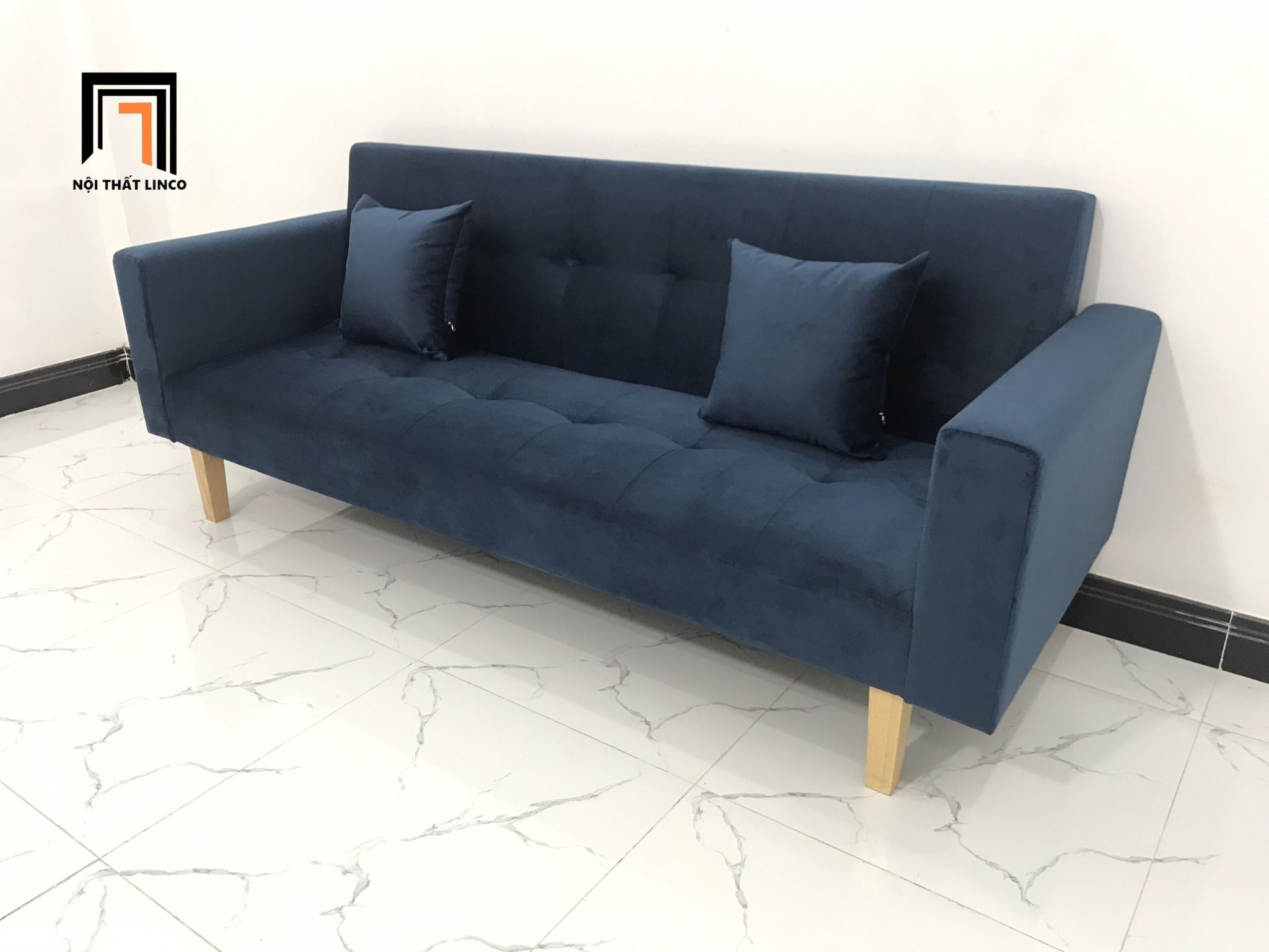  Bộ ghế sofa giường GBL2 2m thông minh xanh đậm vải nhung 