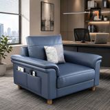  Ghế sofa đơn da Pu 1 nệm ngồi DT85 Bawati màu xanh dương 