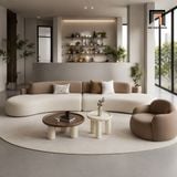  Bộ sofa KT25 Lunter cong mềm mại phối màu vải nhung 
