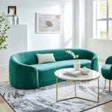  Ghế sofa băng cong vải nhung BT55 Chesterfield 2m2 xám đen 