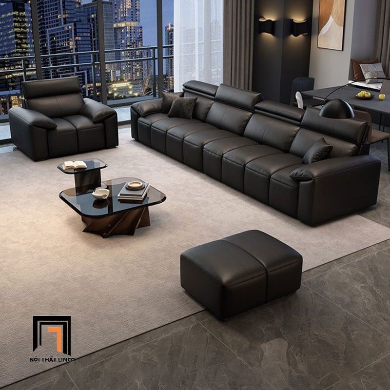  Sofa băng da công nghiệp 2m6 BHQ65 Rochelle kê đầu gật gù 