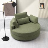 Ghế sofa đơn tròn thư giãn DT91 Daniela màu xanh lá vải nỉ bố 