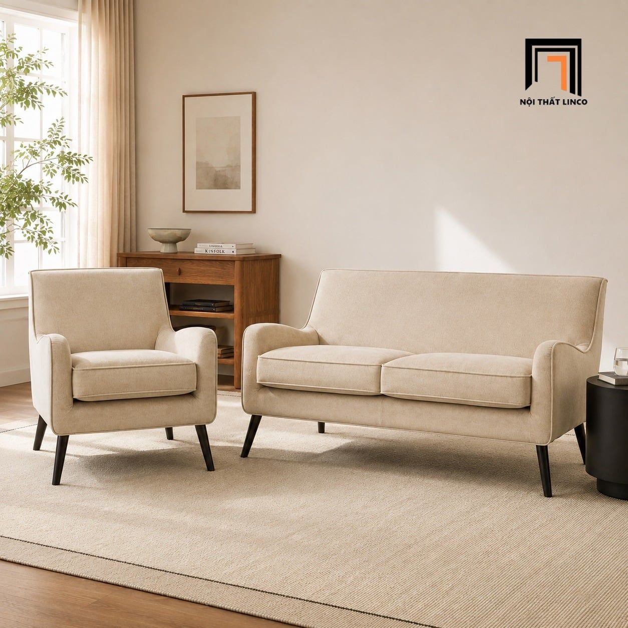  Bộ sofa phòng khách KT197 Nooker tông xanh đậm sang trọng 