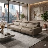  Ghế sofa băng da 2m4 kê đầu gật gù BHQ71 Guin cho căn hộ đẹp 