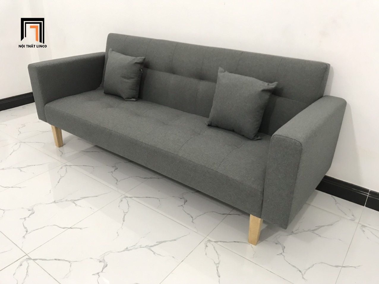  Bộ ghế sofa bật giường giá rẻ GBL2 xám đen dài 2m nhỏ gọn 