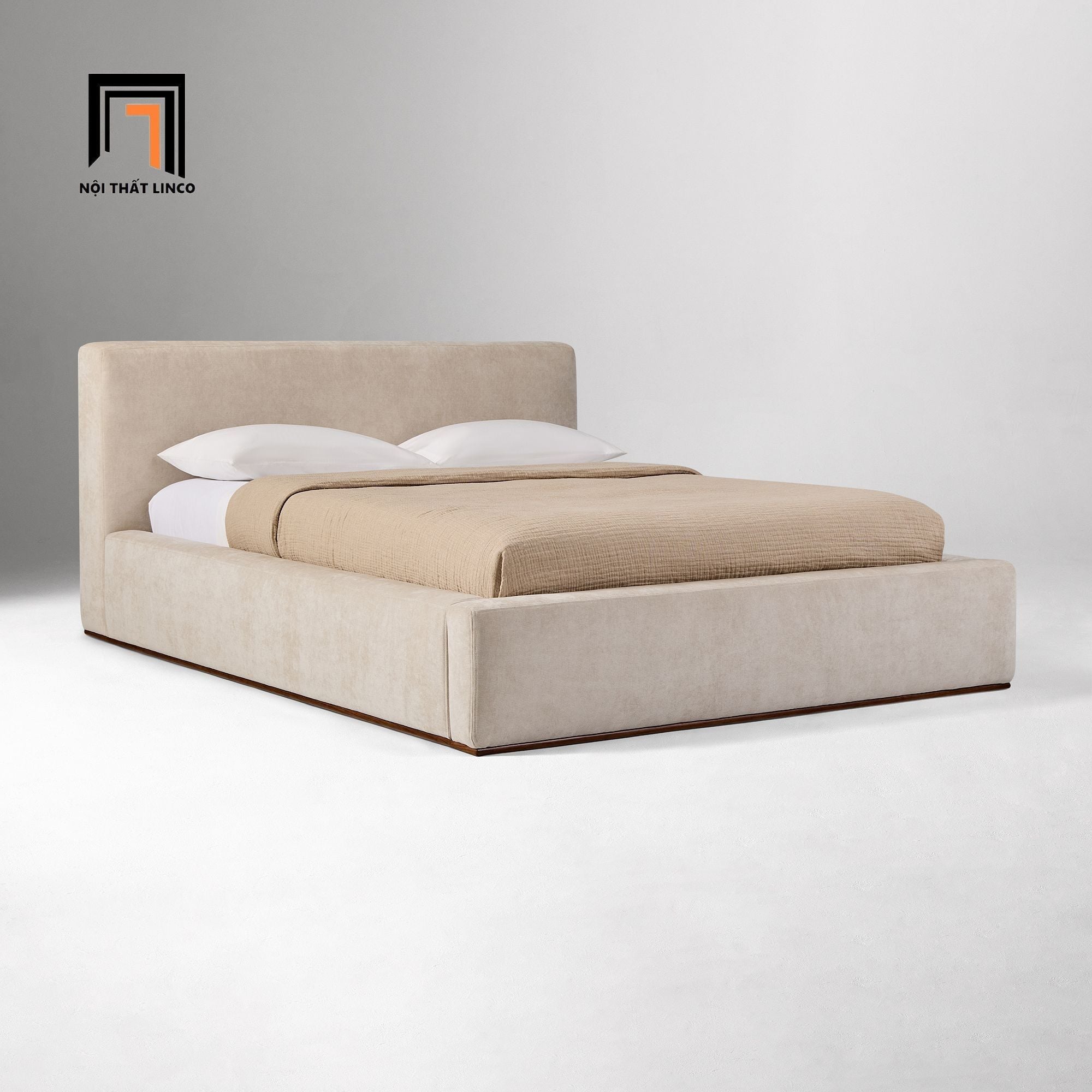  Giường ngủ vải nỉ mềm giá rẻ GN124 Quinten căn hộ chung cư 